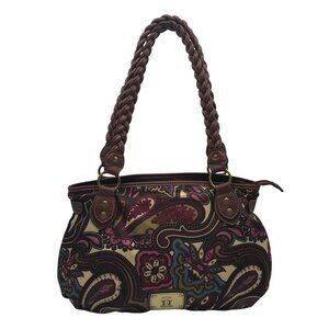 Treviso Purple Paisley Fabric Shoulder Bag